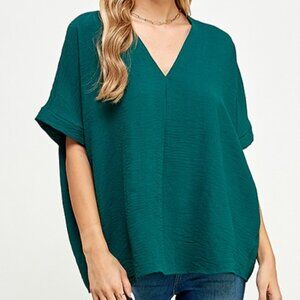 Aluvina Oversized Boxy Top. Hunter Green. Plus Size. NWOT.